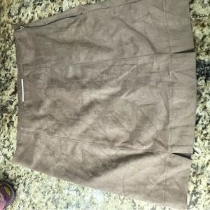 Brown suede mini skirt